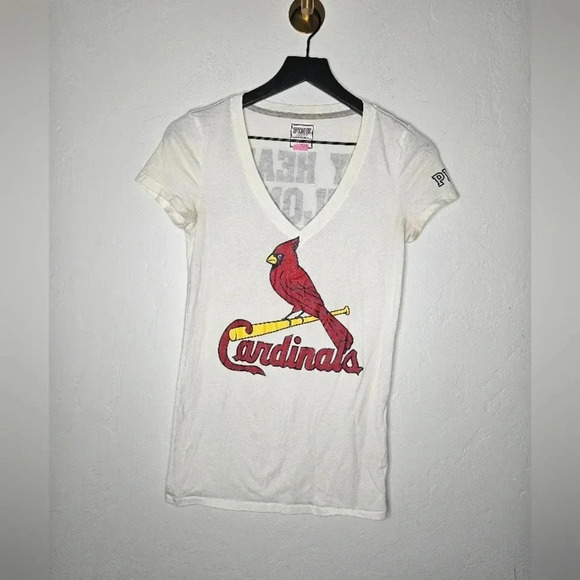 PINK Victoria's Secret Tops - Victorias Secret Pink MLB  Spirit Arizona Cardinals V Neck Graphic Tee Small